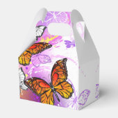 Monarch Butterflies on Purple Background Geschenkschachtel (Rückseite)