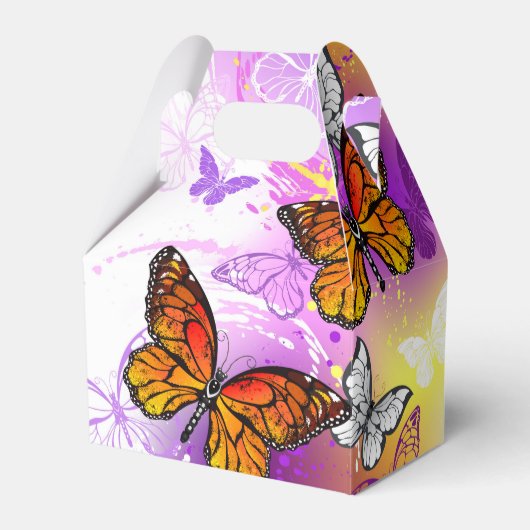Monarch Butterflies on Purple Background Geschenkschachtel (Vorderseite)
