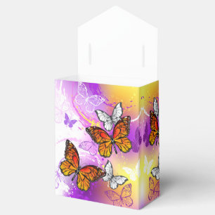 Monarch Butterflies on Purple Background Geschenkschachtel