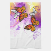 Monarch Butterflies on Purple Background Geschirrtuch (Vertikal)