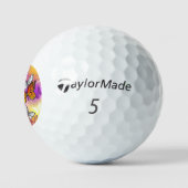 Monarch Butterflies on Purple Background Golfball (Logo)