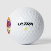 Monarch Butterflies on Purple Background Golfball (Logo)