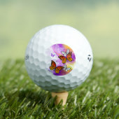 Monarch Butterflies on Purple Background Golfball (Insitu T-Shirt)