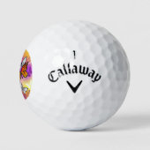 Monarch Butterflies on Purple Background Golfball (Logo)