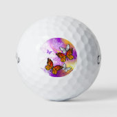Monarch Butterflies on Purple Background Golfball (Vorderseite)