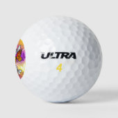 Monarch Butterflies on Purple Background Golfball (Logo)
