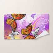 Monarch Butterflies on Purple Background Handtuch (Handtuch)