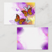 Monarch Butterflies on Purple Background Hinweiskarte (Vorne/Hinten)