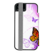 Monarch Butterflies on Purple Background Incipio iPhone Geldbeutel-Hülle (Folio Rückseite)