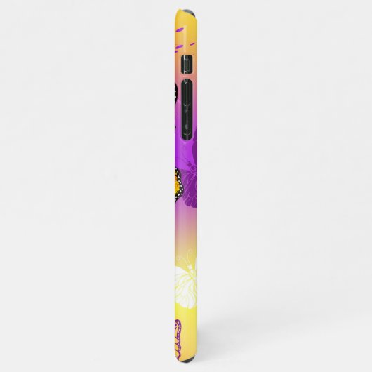 Monarch Butterflies on Purple Background iPhone Hülle (Linke Seite)