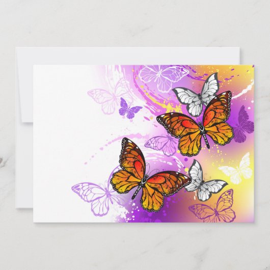 Monarch Butterflies on Purple Background Karte (Vorderseite)