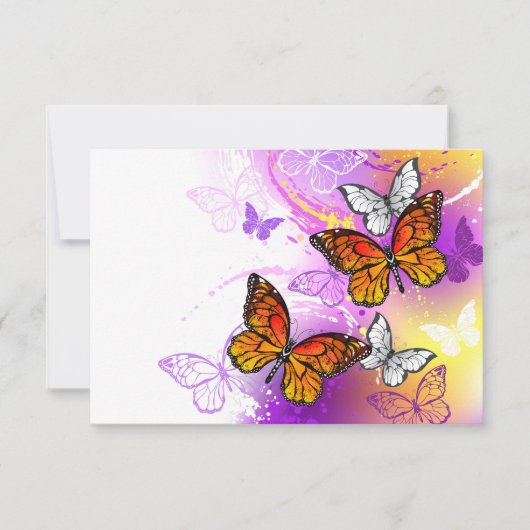 Monarch Butterflies on Purple Background Karte (Vorderseite)