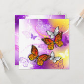 Monarch Butterflies on Purple Background Karte (Vorderseite/Rückseite Beispiel)