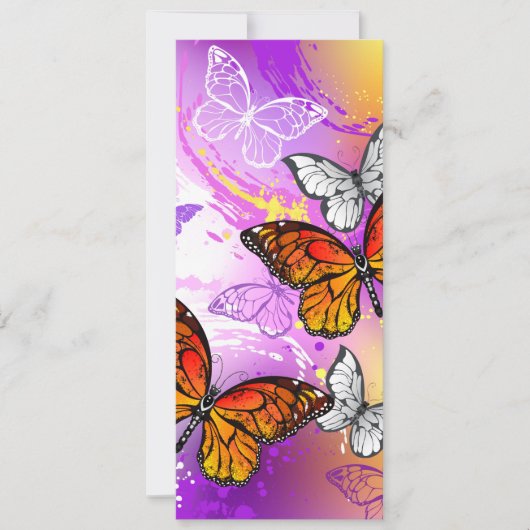 Monarch Butterflies on Purple Background Karte (Vorderseite)