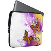 Monarch Butterflies on Purple Background Laptopschutzhülle (Vorne Rechts)