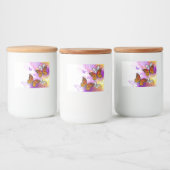 Monarch Butterflies on Purple Background Lebensmitteletikett (Flaschen)