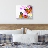 Monarch Butterflies on Purple Background Leinwanddruck (Insitu (Schlafzimmer))