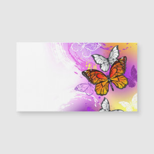 Monarch Butterflies on Purple Background Magnetkarte