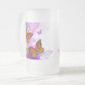 Monarch Butterflies on Purple Background Mattglas Bierglas (Vorderseite Links)
