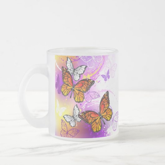 Monarch Butterflies on Purple Background Mattglastasse (Links)