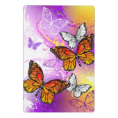 Monarch Butterflies on Purple Background Mini Klemmbrett (Rückseite)