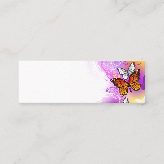 Monarch Butterflies on Purple Background Mini Visitenkarte (Vorderseite)
