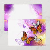 Monarch Butterflies on Purple Background Mitteilungskarte (Vorne/Hinten)