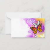 Monarch Butterflies on Purple Background Mitteilungskarte (Vorderseite)