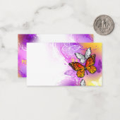 Monarch Butterflies on Purple Background Mitteilungskarte (Vorderseite/Rückseite Beispiel)