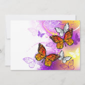 Monarch Butterflies on Purple Background Mitteilungskarte (Vorderseite)
