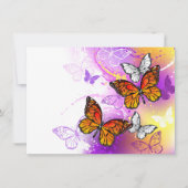Monarch Butterflies on Purple Background Mitteilungskarte (Vorderseite)