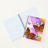 Monarch Butterflies on Purple Background Notizblock (Innenseite)