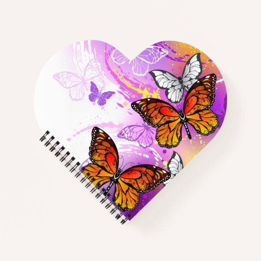 Monarch Butterflies on Purple Background Notizblock (Vorderseite)