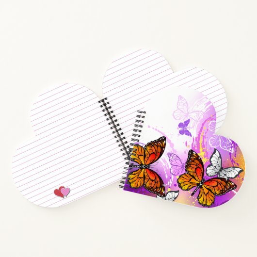 Monarch Butterflies on Purple Background Notizblock (Innenseite)