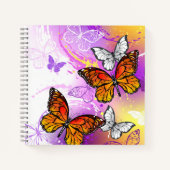Monarch Butterflies on Purple Background Notizblock (Vorderseite)