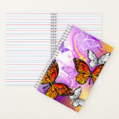 Monarch Butterflies on Purple Background Notizblock (Innen)
