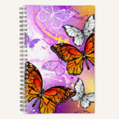 Monarch Butterflies on Purple Background Notizblock (Vorderseite)