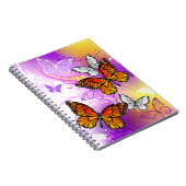 Monarch Butterflies on Purple Background Notizblock (Rechte Seite)