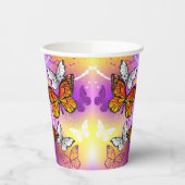 Monarch Butterflies on Purple Background Pappbecher (Links)
