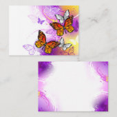 Monarch Butterflies on Purple Background Platzkarte (Vorne/Hinten)
