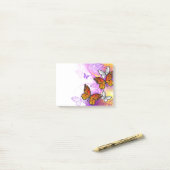 Monarch Butterflies on Purple Background Post-it Klebezettel (Auf Schreibtisch)