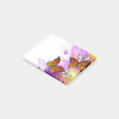 Monarch Butterflies on Purple Background Post-it Klebezettel (angewinkelt)