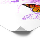 Monarch Butterflies on Purple Background Poster (Ecke)