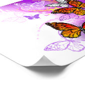 Monarch Butterflies on Purple Background Poster (Ecke)