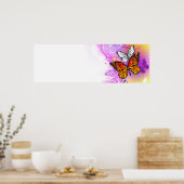 Monarch Butterflies on Purple Background Poster (Küche)