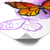 Monarch Butterflies on Purple Background Poster (Ecke)