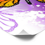 Monarch Butterflies on Purple Background Poster (Ecke)