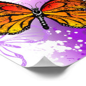 Monarch Butterflies on Purple Background Poster (Ecke)