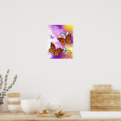 Monarch Butterflies on Purple Background Poster (Küche)