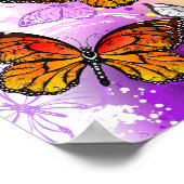 Monarch Butterflies on Purple Background Poster (Ecke)